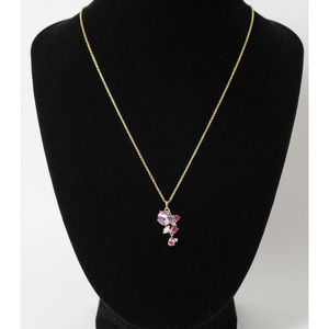 Collar con colgante de oro de 18 quilates con amatista, diamante y piedra lunar, diseño floral de flor de lila, joyería fina para seres queridos - Product Image 6