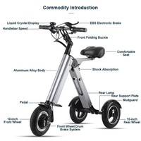 Tricycle électrique pliable K710 pour le commerce électronique transfrontalier, vélo de mobilité léger pour seniors, scooter à carrosserie ouverte, vitesse de 30 km/h