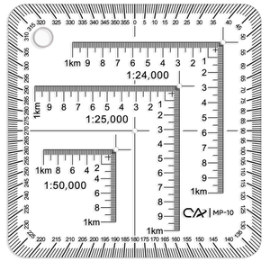 Regla de Esquina UTM de Plástico Flexible DF MP-10 con Escala de Coordenadas 1:24,000, 1:25,000 y 1:50,000 para Mapas - Product Image 3
