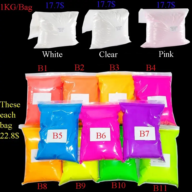 1KG/Bag Beauty Top Polymer Powder 1KG Bag Nail Clear Pink White Bulk Nail Acrylic Powder