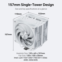 Nouveau Refroidisseur CPU Thermalright ULTRA 120 Extreme EVO REV.5 Blanc 2026 à Haut Débit d'Air pour Boîtier d'Ordinateur AM5 AM4 Intel 1700 1851 115X