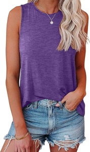 Bulk Wholesale High Quality 93% Polyester 7% Elastic Eco-Friendly Jersey Quick Dry Fitted <b>Sleeveless</b> T Shirt Gym Yoga Tank <b>Top</b> - Product Image 3