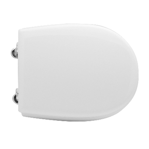 Sedile WC Rotondo Bianco 50,5 Cm con Chiusura Ammortizzata in Plastica, Design Minimalista per Bagno - Product Image 1