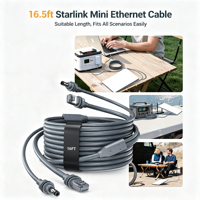 Câble Ethernet 2-en-1 Mini Ethernet 5521+RJ45 Catégorie 6 à paire torsadée, câble Ethernet et d'alimentation pour ordinateur, câble Ethernet extérieur étanche