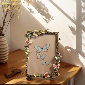 XinZhiRun Real <span class=keywords><strong>Butterfly</strong></span> Metall Foto rahmen 4x6 5 x7in, Natur inspirierte Wand kunst für Home Office Dekor - Product Image 4