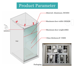 Boîte <span class=keywords><strong>de</strong></span> douche <span class=keywords><strong>de</strong></span> salle <span class=keywords><strong>de</strong></span> bains système <span class=keywords><strong>de</strong></span> porte coulissante matériel <span class=keywords><strong>de</strong></span> cabine <span class=keywords><strong>de</strong></span> douche porte en verre sans cadre Kits <span class=keywords><strong>de</strong></span> salle <span class=keywords><strong>de</strong></span> douche - Product Image 5
