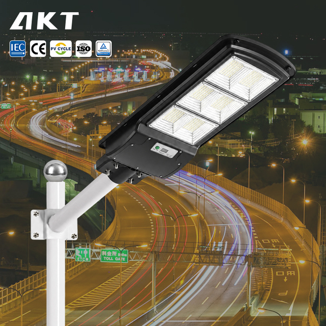 Smart Solar Street Light with Radar Sensor ABS IP65 Dusk to Dawn Outdoor LED Lamp for Road Park School and Community Lighting