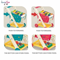 Chariot de courses en plastique simulé pour supermarché, grande série de chariots de jeu, jouet éducatif précoce pour enfants, boîte couleur 17/26