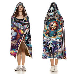 Mantas Personalizadas al por Mayor con Estampado de Halloween, Mantas Cálidas y Cómodas de Franela para Sofá y Cama, Tipo Sudadera con Capucha - Product Image 6