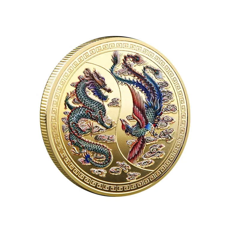 Pièces de monnaie Dragon et tigre à impression colorée, personnalisé, nouveau Design, 2022, pour cadeau de Festival