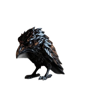 Figura de Cuervo Impresa en 3D, Escultura de Pájaro Oscuro Negro, Estatua de Arte en Plástico, Decoración para el Hogar - Product Image 1