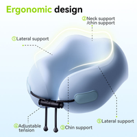 Oreiller de voyage en mousse à mémoire de forme en forme de U, lavable et personnalisable, pour les longs trajets aériens et la détente au bureau