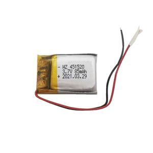 Небольшая перезаряжаемая батарея, сертифицированная CE, 451520, 3,7 в, 80 мАч, 85 мАч, литий-ионная батарея - Product Image 1