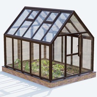 Solarium extérieur de luxe en aluminium à économie d'énergie avec toit en verre trempé, cabane ensoleillée insonorisée, véranda à rupture de pont thermique, jardin d'hiver