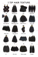Extensions de cheveux humains vierges pré-collées à pointe plate K-Tip, qualité 9A Remy, lisses naturels, double trame machine, micro-liens