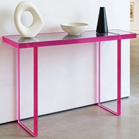 Table console minimaliste en acrylique faite à la main de luxe pour entrée, salon, couloir, hôtel - Conçue pour une pose murale