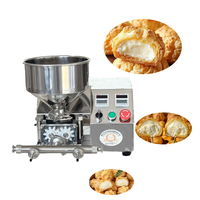 Máquina de relleno de donas de sobremesa, inyector de donas para gelatina, mermelada, crema, mini donas, con crema pastelera y mermelada de fresa