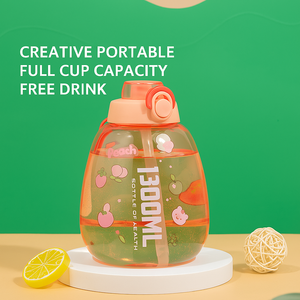 Extra Large Capacity 1300ml K-Style Fitness Bouteille d'eau extérieure portable lavable au lave-vaisselle avec paille - Product Image 5