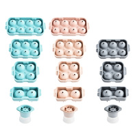 Jeu de moules à glaçons réutilisables en silicone à grandes boules, plateau à glaçons rond à 2/4/6/8 grilles pour réfrigérateur