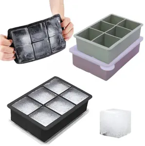 Groothandel Hot Selling Siliconen Ijsblokjes Bakje Met Deksel Bpa Gratis Easy Release Ice Cube Mallen Maken Ijsblokjes