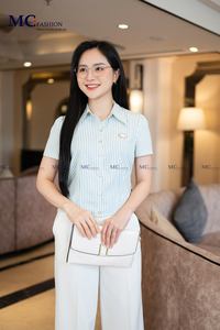 เสื้อแฟชั่นสำนักงานสำหรับผู้หญิง AT105เสื้อเชิ้ตแฟชั่นชั้นสูงสีพื้นฐานรูปแบบการเก็บรักษารูปร่างที่ดีไม่มีริ้วรอยเสื้อสำนักงานลาย - Product Image 2