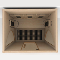 Sauna Interior de Infrarrojos Lejanos para 3 Personas, 2100W, Madera de Hemlock Canadiense, Bajo EMF, Sauna Terapéutica para el Hogar