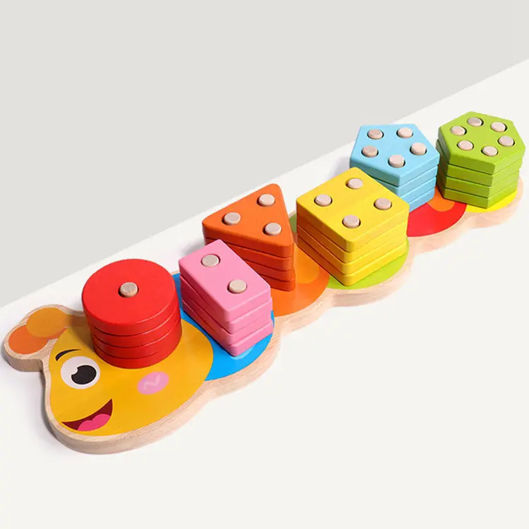 Qingtang Crafts Intelligence Board Set Geometrische Vorm Bijpassende Houten Blokken Bijpassend Speelgoed