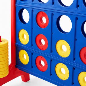 Giant <b>4</b> in a Row Outdoor <b>Connect</b> Game Set with <b>Large</b> Plastic Board and Rings for Family Party Backyard Game - Product Image 5