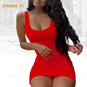 Usine en gros personnalisé femmes été mode dos nu Sexy Wrap néon sans manches Jurk Dames Club fête moulante Mini robe - Product Image 5