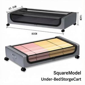 도매 맞춤형 침대 밑 수납함 방진 패브릭 커버 정리함 옷 신발 가정용 수납함 - Product Image 4