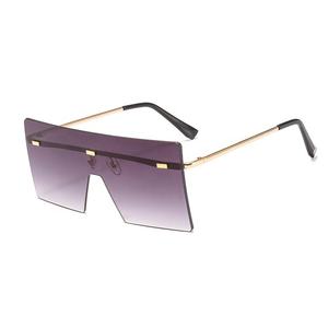 DOISYER 2021 nueva moda gafas de sol cuadradas sin montura azul/oro <span class=keywords><strong>Metal</strong></span> una pieza lente océano gafas de sol de gran tamaño para mujer - Product Image 6