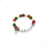 Nouvelle Collection Tendance : Ensemble de Bracelets Perles Plaqué Or Faits Main Porte-Bonheur pour Noël – Cadeaux de Noël pour Enfants (Thème Père Noël)