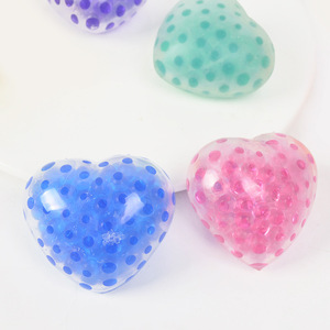 Wholesale Heart-shaped <b>Beads</b> Squishy Toys Pinch TPE Relieve Stress Vent Children's Small Toys 5 to 7 Years Mix Colors - Product Image 3