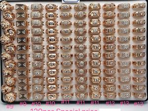 <span class=keywords><strong>Prix</strong></span> Spécial Bagues pour Hommes Plaqué Or 18K Anti-ternissement Serties de Pierres – Bijoux Hip Hop Assortis Vente en Gros - Product Image 5
