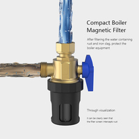 Séparateur de saleté magnétique compact haute efficacité pour protection de chaudière, aimant néodyme, usage domestique manuel, capture boues et fer
