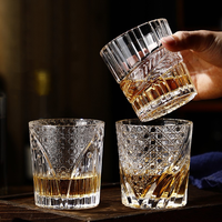 Juego de Vasos de Whisky Modernos con Relieve, Sublimados, Reutilizables, Libres de Plomo, Duraderos, de Doble Pared, Apilables, Estilo Old Fashioned, 4/6 Unidades