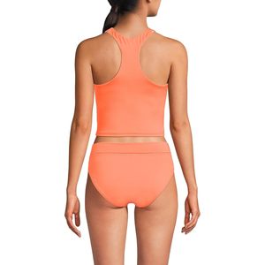 Women's Chlorine Resistant High Neck Racerback Midkini Swimsuit Top Sleeveless Spandex Polyester Competitive Swimwear - Product Image 2