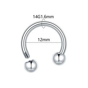 Anneau <span class=keywords><strong>fer</strong></span> à <span class=keywords><strong>cheval</strong></span> en titane de qualité implantable, anneaux de septum nasal, anneaux circulaires à pointes, bijoux de piercing corporel pour cartilage d'oreille et <span class=keywords><strong>tragus</strong></span> - Product Image 3