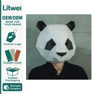Máscara de <span class=keywords><strong>Panda</strong></span> de Dibujos Animados Realista, Ecológica, de Papel, para Disfraces de Halloween, para Fiestas, G25-368 - Product Image 1