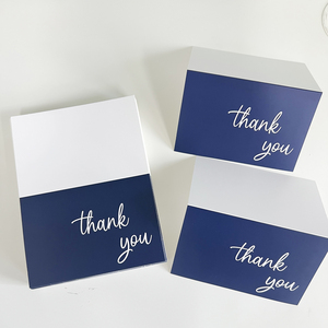 2025 도매 맞춤형 인사말 카드, 크라프트 종이 4x6 인치, 빈 카드, 즉시 배송, 감사 카드, 네이비 블루 무광 라미네이션 - Product Image 3