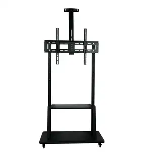 Wholesale Custom 1800 Mobile Metal Material TV Mount Movable 42-86 Inch Tv Bracket Cart TV Stand