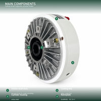 Rem Serbuk Magnetik PBO Poros Berongga Berpendingin Udara Sirip Radial DC 24V Desain Kompak Kontrol Tegangan