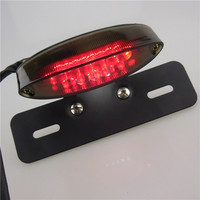 Feu arrière LED noir de haute qualité E Mark avec clignotant et plaque d'immatriculation 12V, accessoire pour moto