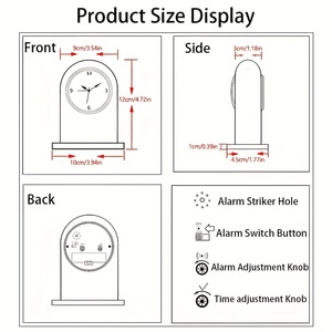 Sveglia orologio da tavolo in legno Vintage camera da letto comodino sveglia legno retrò decorazione per la casa scrivania orologio da tavolo - Product Image 3