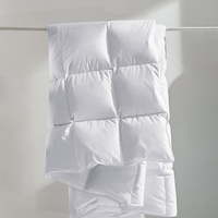 Couette de luxe pour hôtel, taille Queen, blanc pur, alternative au duvet, élégante surpiqûre en boîte, 100% coton, respirante, lavable en machine