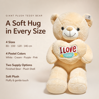 Coussin Cœur Ours en Peluche Doux, Peluche Brodé en Forme de Cœur pour la Saint-Valentin, Coque de Peluche Non Rembourrée