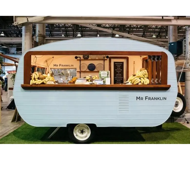 BBQ pizza restaurant vintage entièrement équipé mobile food trucks camion en vente aux Philippines Miami Dubaï Allemagne