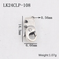 Fermoir à ressort personnalisé en argent sterling S925 à deux boucles, fermoir à crochet de homard pivotant à double extrémité, fermoir à ressort en forme de crâne
