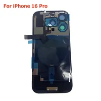 Para iPhone 16 16 Pro Max 16 Plus 16Pro, cubierta trasera de vidrio, carcasa trasera para puerta con Cable flexible inalámbrico, reemplazo de placa de Metal
