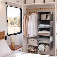 Organisateur de Sacs à Soutien-Gorge Pliant en Tissu Double Face Multifonctionnel pour Salle de Bain et Cuisine, Rangement de Vêtements Suspendu en Plastique